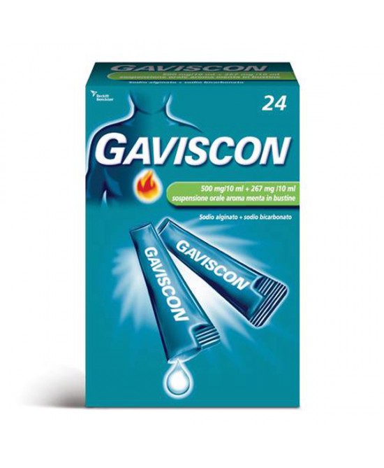 GAVISCON*24BUST 500+267MG/10ML - pharmaonline24.it