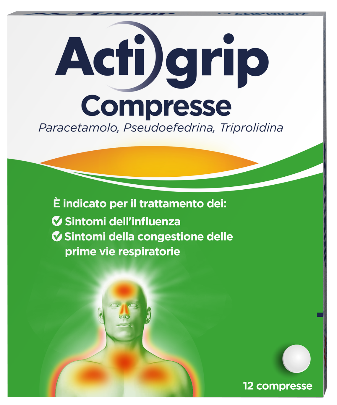 ACTIGRIP*12CPR 2,5+60+500MG - pharmaonline24.it