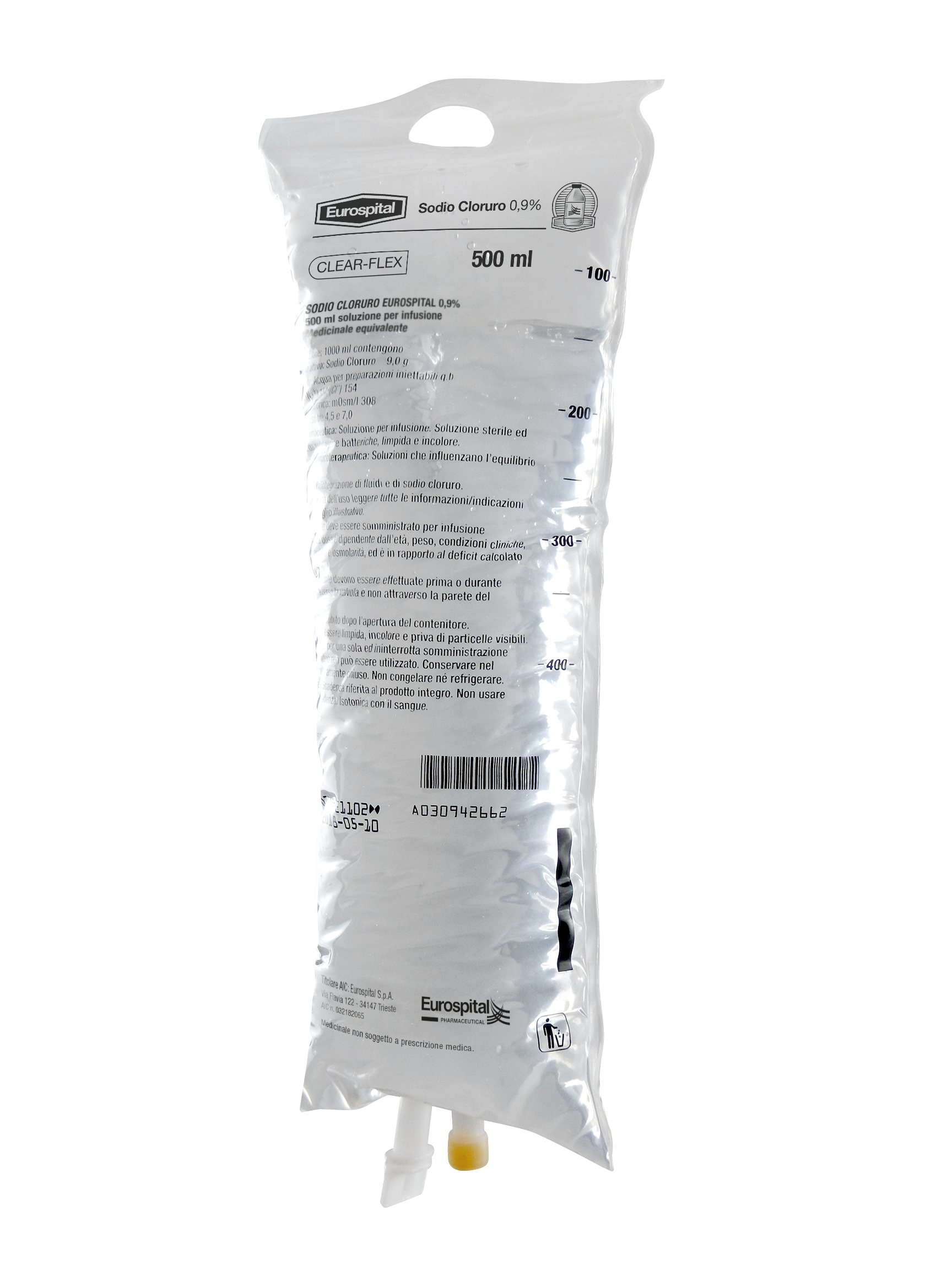 SODIO CLORURO EUROS*0,9% 500ML - pharmaonline24.it