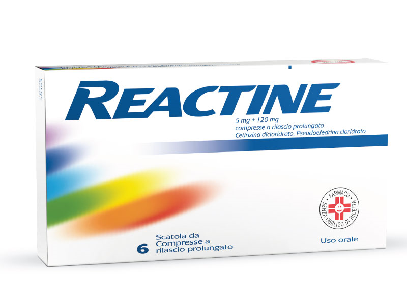 REACTINE*6CPR 5MG+120MG RP - pharmaonline24.it