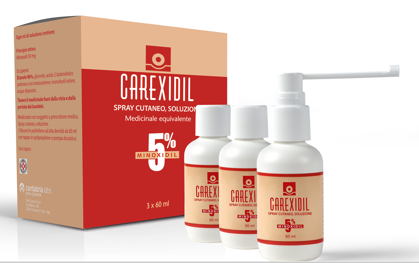 CAREXIDIL*3FL SOLUZ CUT 60ML5% - pharmaonline24.it