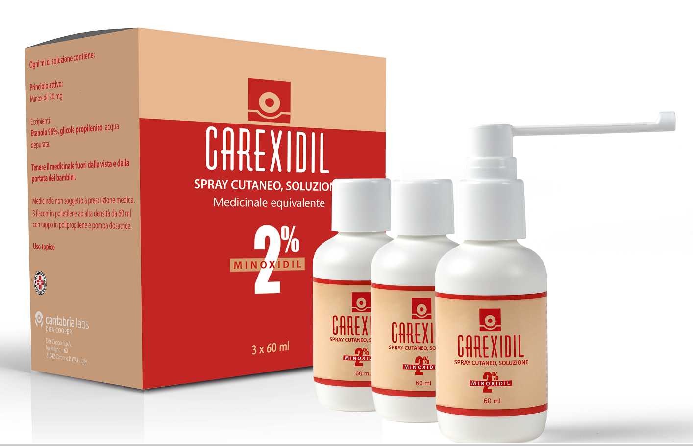 CAREXIDIL*3FL SOLUZ CUT 60ML2% - pharmaonline24.it
