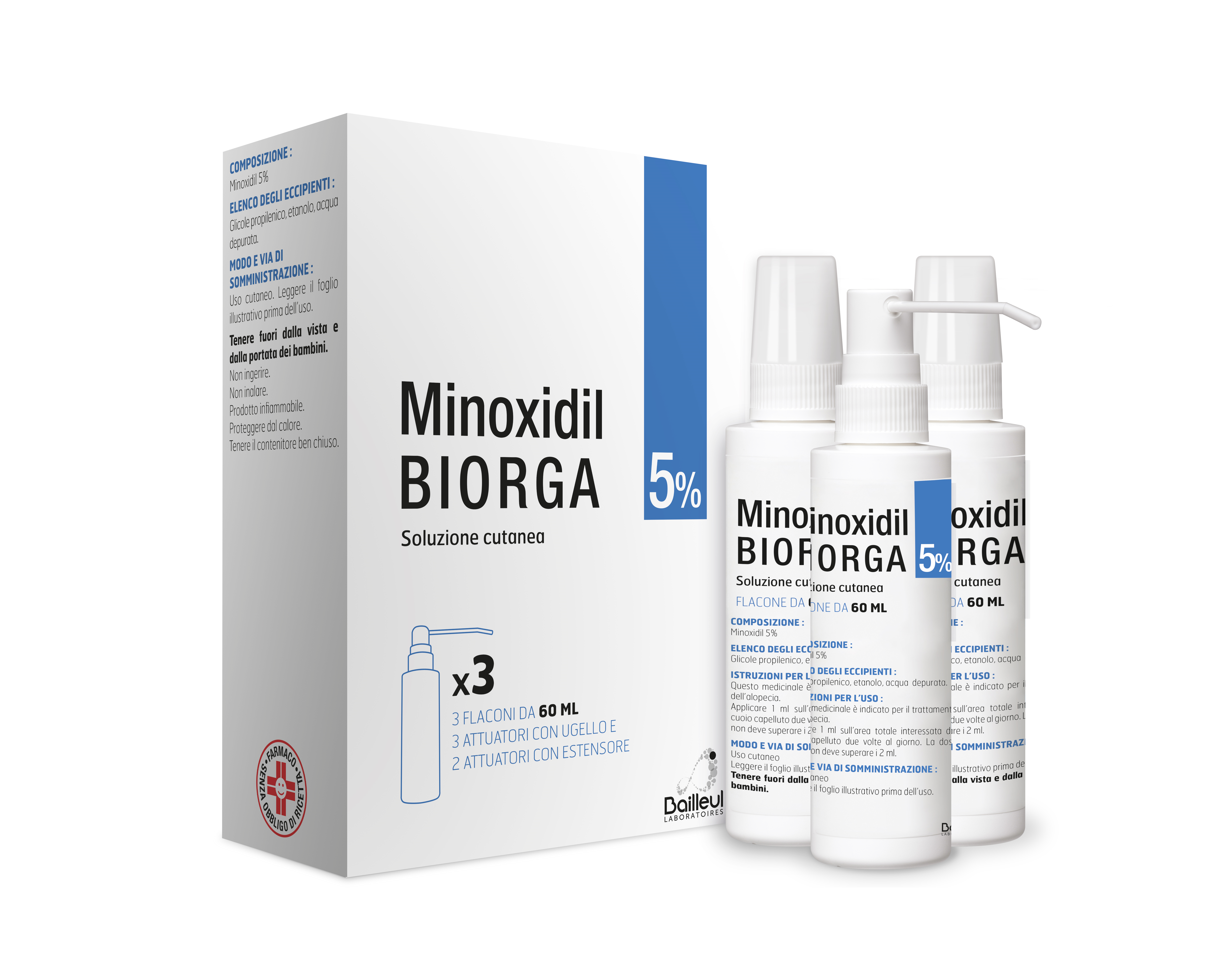 MINOXIDIL BIORGA*SOL CUT 3FL5% - pharmaonline24.it