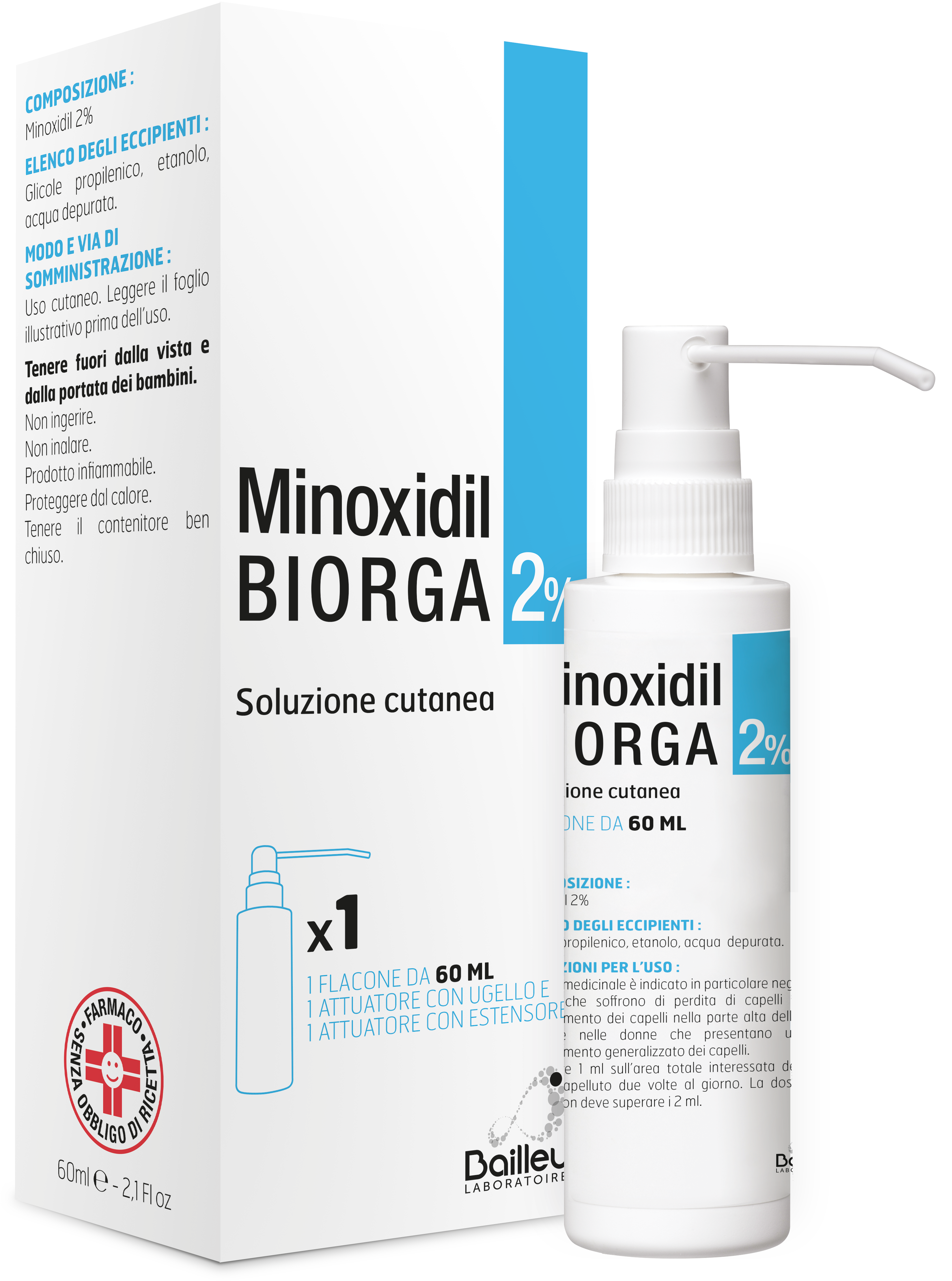 MINOXIDIL BIORGA*SOL CUT60ML2% - pharmaonline24.it