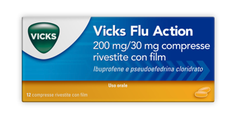VICKS FLU ACTION*12CPR200+30MG - pharmaonline24.it