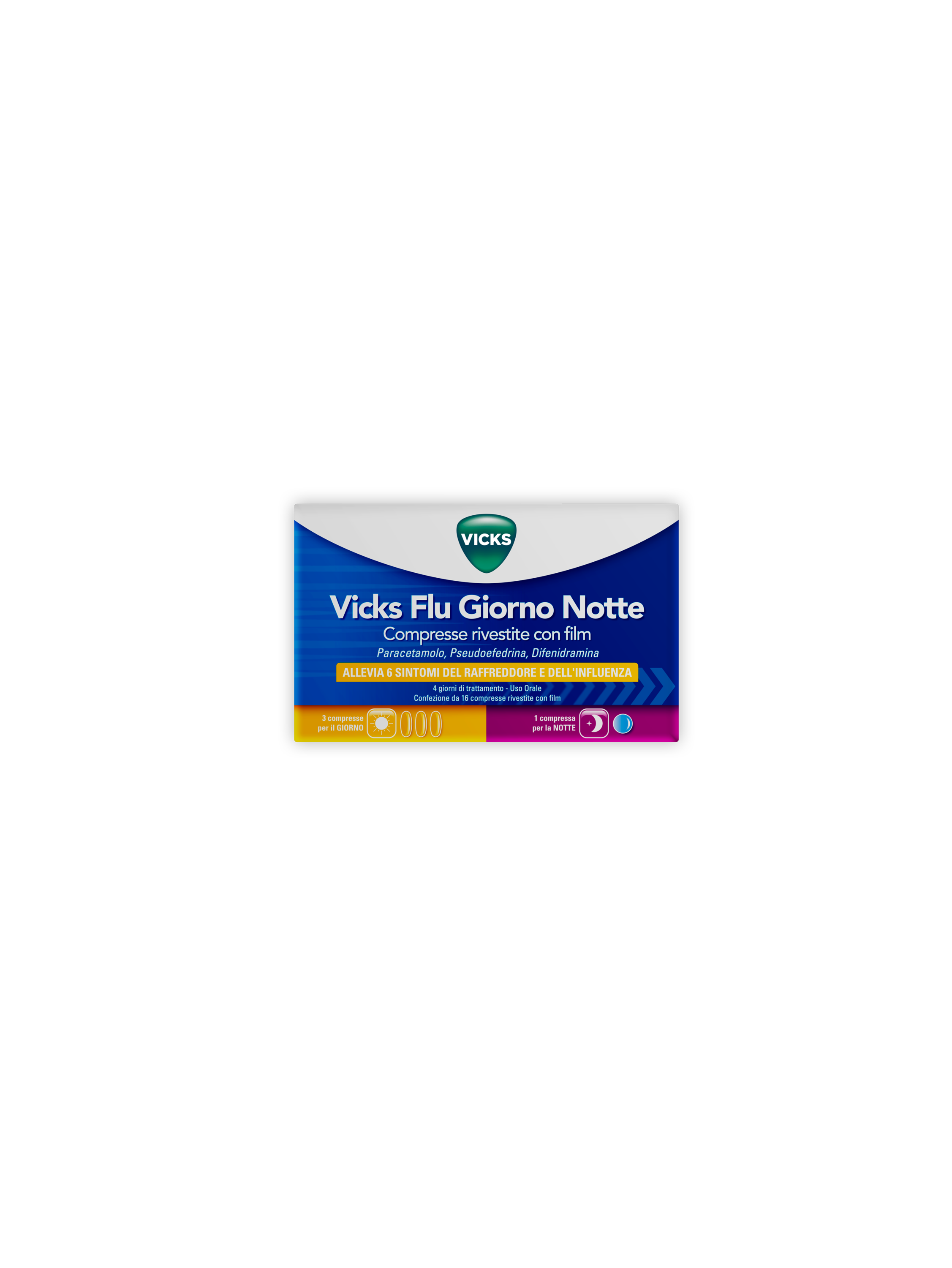 VICKS FLU GIORNO NOTTE*12+4CPR - pharmaonline24.it