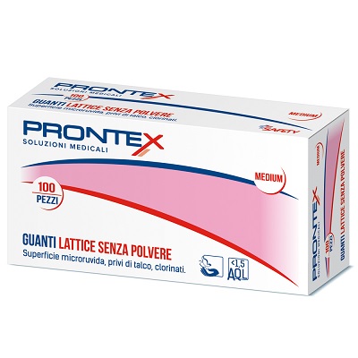 PRONTEX GUANTO IN LATTICE SENZA POLVERE MEDIO 100 PEZZI - pharmaonline24.it