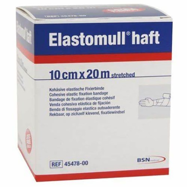 BENDA ELASTICA AUTOADESIVA PER FISSAGGIO MEDICAZIONI ELASTOMULL HAFT LF ALTEZZA 10 CM LUNGHEZZA 20 M - pharmaonline24.it