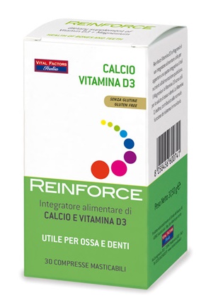 REINFORCE CALCIO + VITAMINA D3 30 COMPRESSE MASTICABILI - pharmaonline24.it