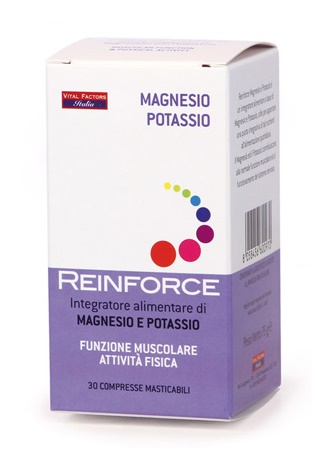 REINFORCE MAGNESIO + POTASSIO 30 COMPRESSE MASTICABILI - pharmaonline24.it