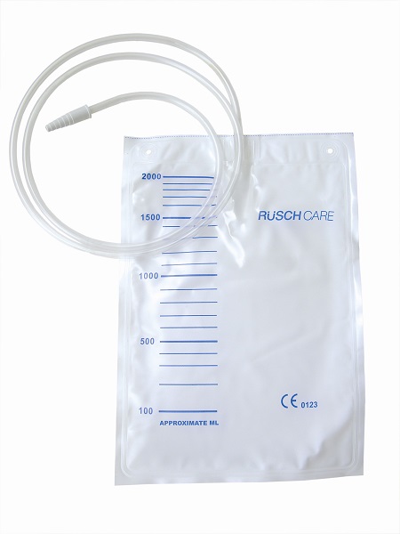SACCA DI DRENAGGIO LETTO PER INCONTINENZA 2000ML IN PVC CON TUBO DI RACCORDO 130CM DIAMETRO 5X7MM MONOUSO 30 PEZZI - pharmaonline24.it