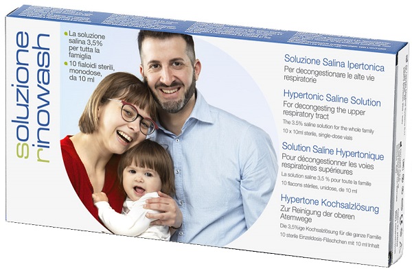 RINOWASH SOLUZIONE SALINA IPERTONICA PER PULIZIA NASO 10 FIALE RICHIUDIBILI X 10 ML - pharmaonline24.it