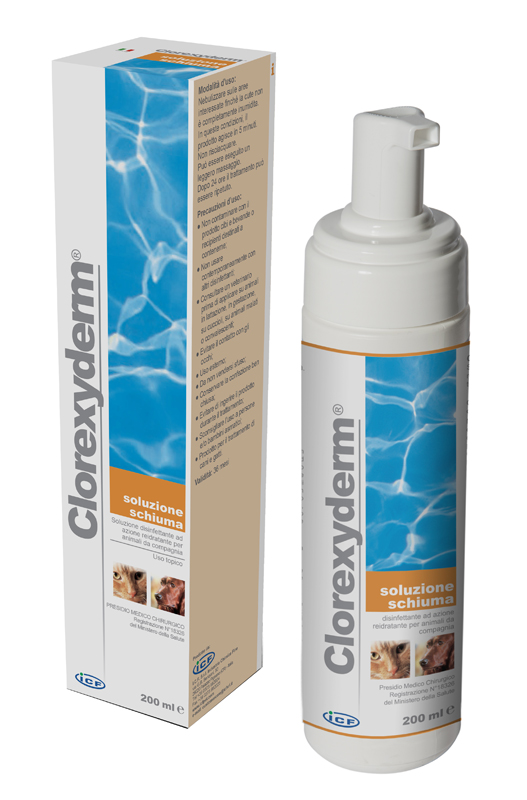 CLOREXYDERM SOLUZIONE SCHIUMA 200 ML - pharmaonline24.it