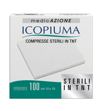 ICOPIUMA GARZA COMPRESSA IN TESSUTO NON TESSUTO ADESIVA 10X10 CM 100 PEZZI - pharmaonline24.it