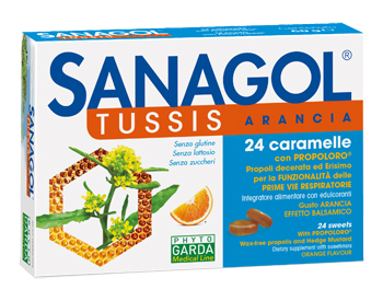 SANAGOL TUSSIS ARANCIA 24 CARAMELLE - pharmaonline24.it