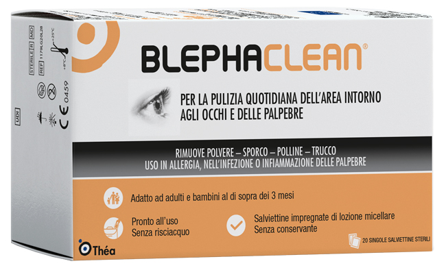 BLEPHACLEAN GARZE OCULARI STERILI A BASE DI ACIDO IALURONICO 20 PEZZI - pharmaonline24.it