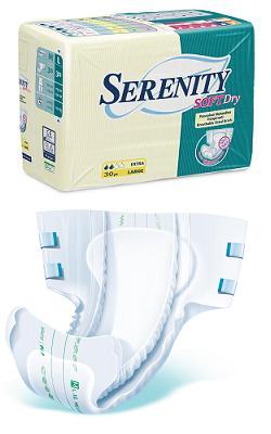 PANNOLONE PER INCONTINENZA SERENITY SOFTDRY FORMATO EXTRA TAGLIA MEDIUM 30 PEZZI - pharmaonline24.it
