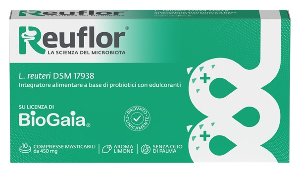 REUFLOR 10 COMPRESSE MASTICABILI AROMA LIMONE - pharmaonline24.it