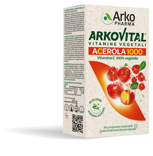 ARKOVITAL ACEROLA 1000 30 COMPRESSE MASTICABILI - pharmaonline24.it