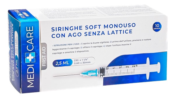 SIRINGA SOFT CAPACITA' 2,5ML AGO GAUGE 23 CONFEZIONE 10 PEZZI GAMMADIS - pharmaonline24.it