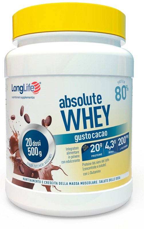 LONGLIFE ABSOLUTE WHEY CACAO 500 G - pharmaonline24.it