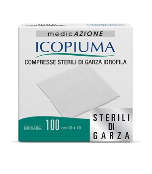 ICOPIUMA GARZA COMPRESSA IDROFILA 10X10CM 100 PEZZI - pharmaonline24.it