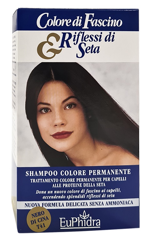 EUPHIDRA COLORE DI FASCINO & RIFLESSI DI SETA SHAMPOO COLORE PERMANENTE 41 NERO DI CINA 120 ML - pharmaonline24.it