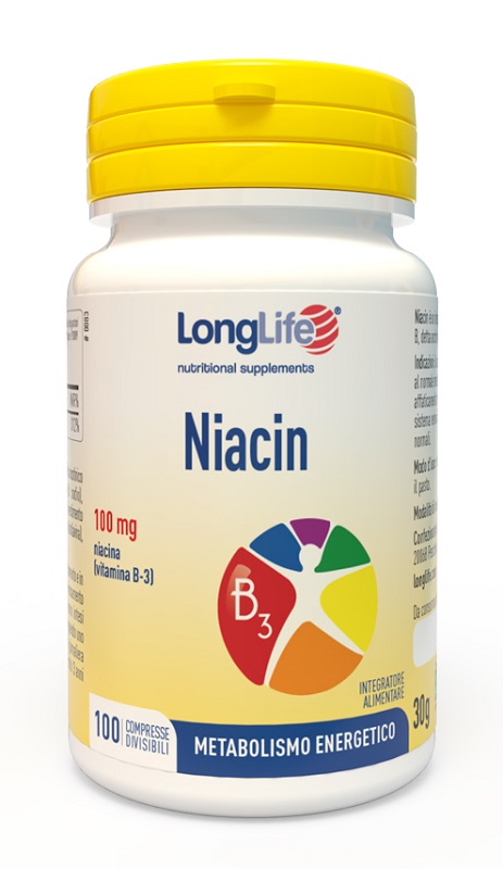 LONGLIFE NIACIN 100 MG 100 COMPRESSE DIVISIBILI - pharmaonline24.it