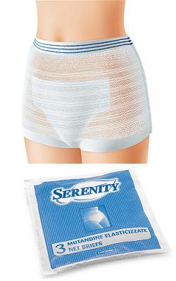MUTANDINA ELASTICA RETTANGOLARE A RETE SERENITY M 3 PEZZI - pharmaonline24.it