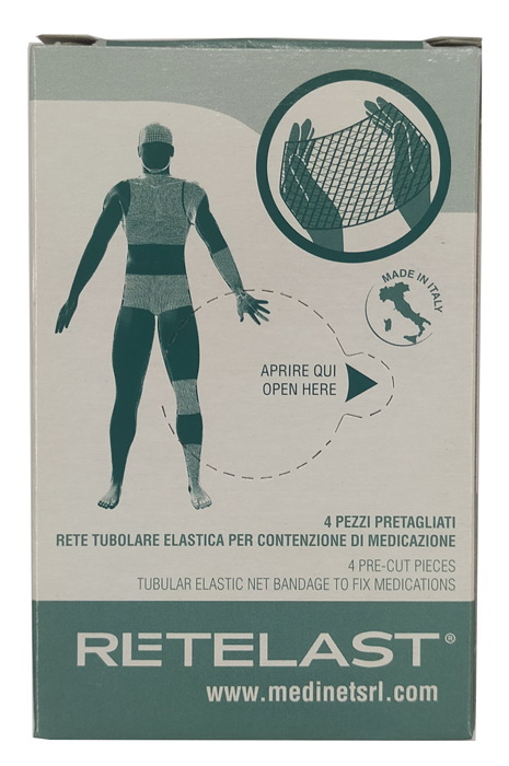RETE TUBOLARE RETELAST ELASTICA PRETAGLIATA BIANCA PER TESTA O COSCIA 4 PEZZI - pharmaonline24.it