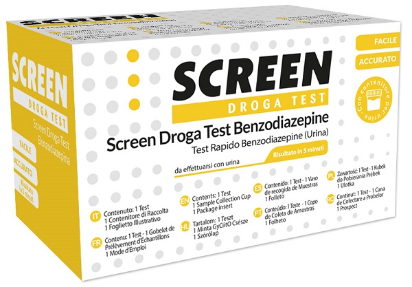 SCREEN DROGA TEST BENZODIAZEPINE TEST ANTIDROGA CON CONTENITORE URINA - pharmaonline24.it