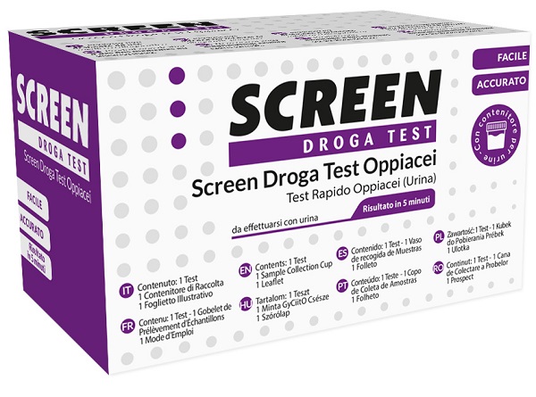 SCREEN DROGA TEST OPPIACEI TEST ANTIDROGA CON CONTENITORE URINA - pharmaonline24.it