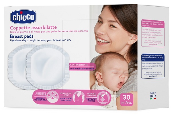 CHICCO COPPETTA ASSORBILATTE ANTIBATTERICA 30 PEZZI - pharmaonline24.it