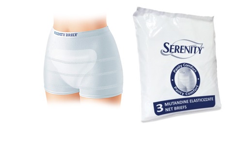 MUTANDINA A RETE PER INCONTINENZA SERENITY PANTY COMFORT L 3 PEZZI - pharmaonline24.it