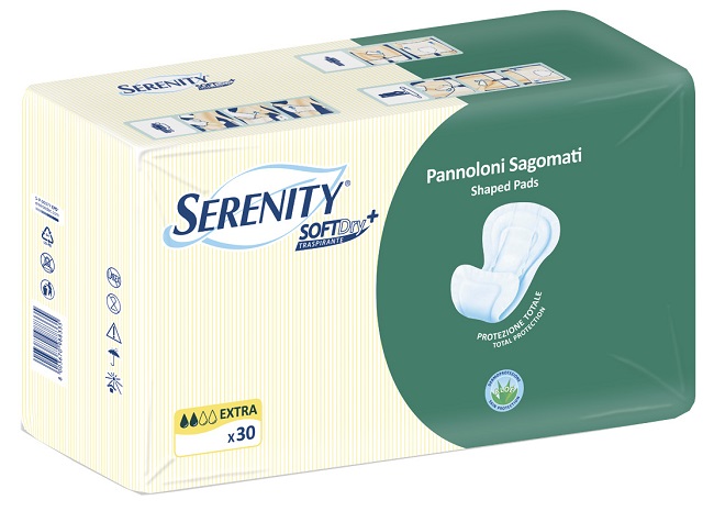 PANNOLONE PER INCONTINENZA SAGOMATO SERENITY SOFTDRY+ ALOE EXTRA 30 PEZZI - pharmaonline24.it