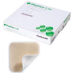 SCHIUMA DI POLIURETANO ASSORBENTE SOTTILE CON STRATO DI CONTATTO IN SILICONE MORBIDO MEPILEX LITE 15X15 5 PEZZI - pharmaonline24.it