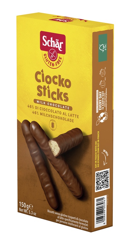 SCHAR CIOCKO STICK RICOPERTI DI CIOCCOLATO AL LATTE 150 G - pharmaonline24.it