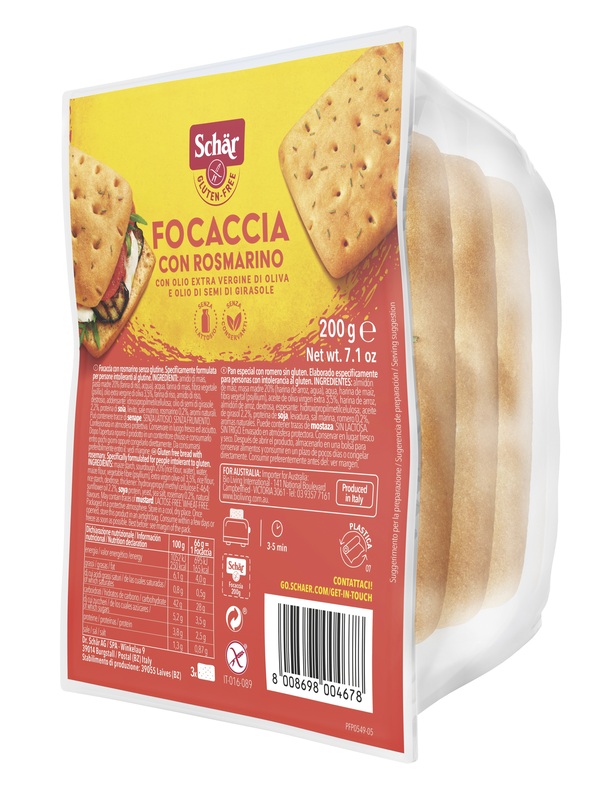 SCHAR FOCACCIA CON ROSMARINO SENZA LATTOSIO 200 G - pharmaonline24.it