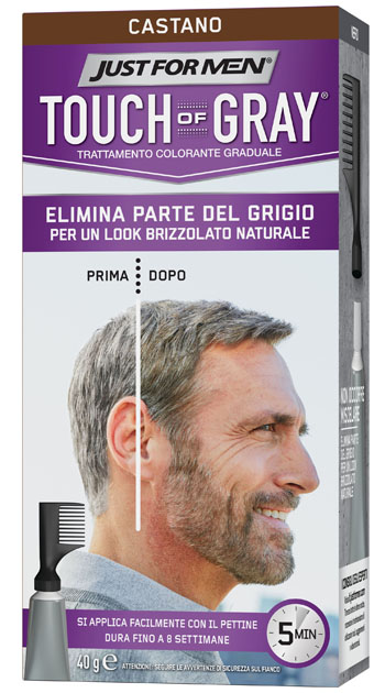 JUST FOR MEN TOUCH OF GRAY CASTANO 40 G - pharmaonline24.it
