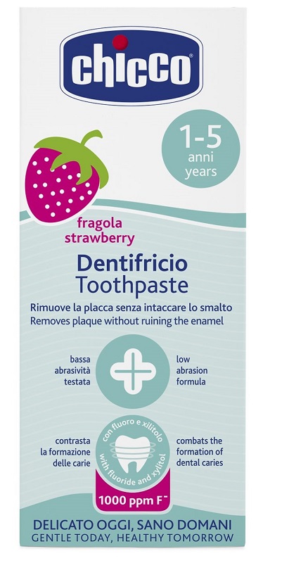 CHICCO DENTIFRICIO FRAGOLA 50 ML 12M+ CON FLUORO - pharmaonline24.it