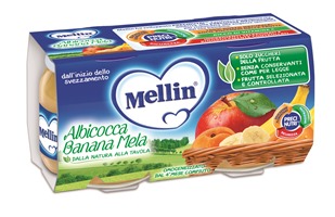 MELLIN OMOGENEIZZATO ALBICOCCA BANANA MELA 100 G 2 PEZZI - pharmaonline24.it