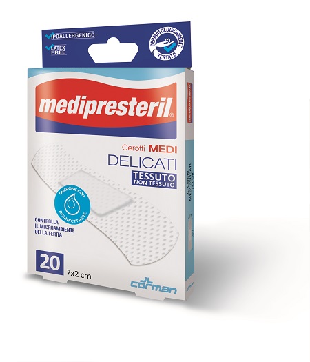 CEROTTO MEDIO MEDIPRESTERIL DELICATO TNT 7X2CM 20 PEZZI - pharmaonline24.it