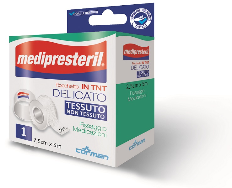 CEROTTO IN ROCCHETTO TESSUTO NON TESSUTO MEDIPRESTERIL 5X250CM - pharmaonline24.it