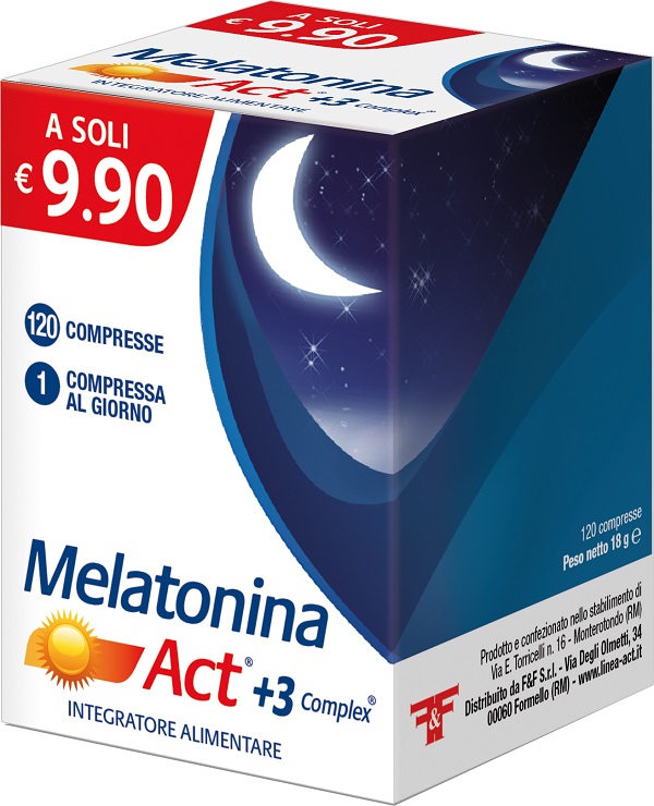 MELATONINA ACT +3 COMPLEX 120 COMPRESSE - pharmaonline24.it