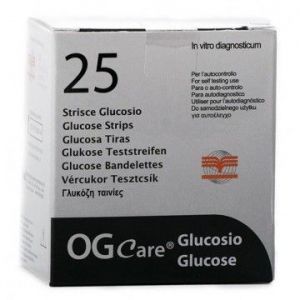 STRISCE MISURAZIONE GLICEMIA OGCARE 25 PEZZI - pharmaonline24.it
