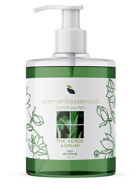 ELEMENTIESSENZIALI SAPONE ECO BIO THE VERDE AGRUMI 300ML - pharmaonline24.it