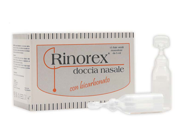 FIALA PER DOCCIA NASALE RINOREX BICARBONATO 15 FIALE 5 ML - pharmaonline24.it
