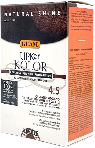 GUAM UPKER KOLOR TINTA CAPELLI 4,5 CASTANO MOGANO CON ALGA UNDARIA PINNATIFIDA - pharmaonline24.it