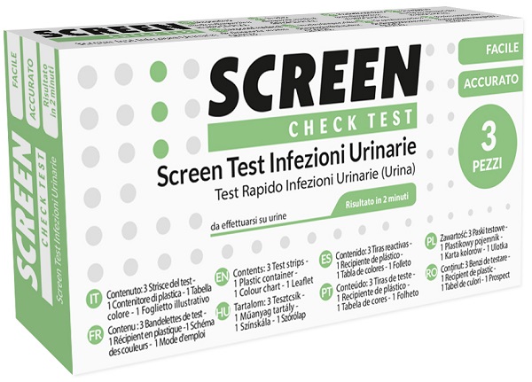 SCREEN TEST LEUCOCITI SANGUE NITRITO E PROTEINA URINA SCREEN TEST INFEZIONI VIE URINARIE 3 PEZZI - pharmaonline24.it
