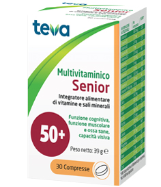 MULTIVITAMINICO SENIOR TEVA 30 COMPRESSE 39 G - pharmaonline24.it